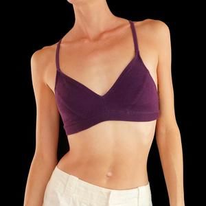 Vintage 90s purple ribbed velour sports bra by Mossimo